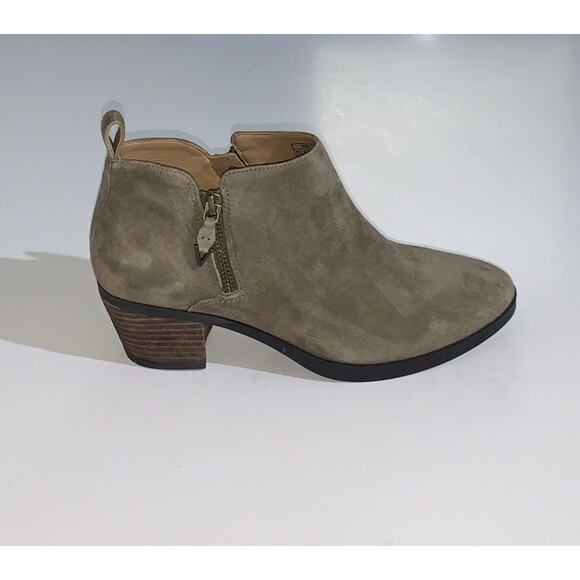 Vionic Women's 8M Ankle Boots Stone Grey Leather Waterproof Zip Booties EU 38.5 - Picture 2 of 9